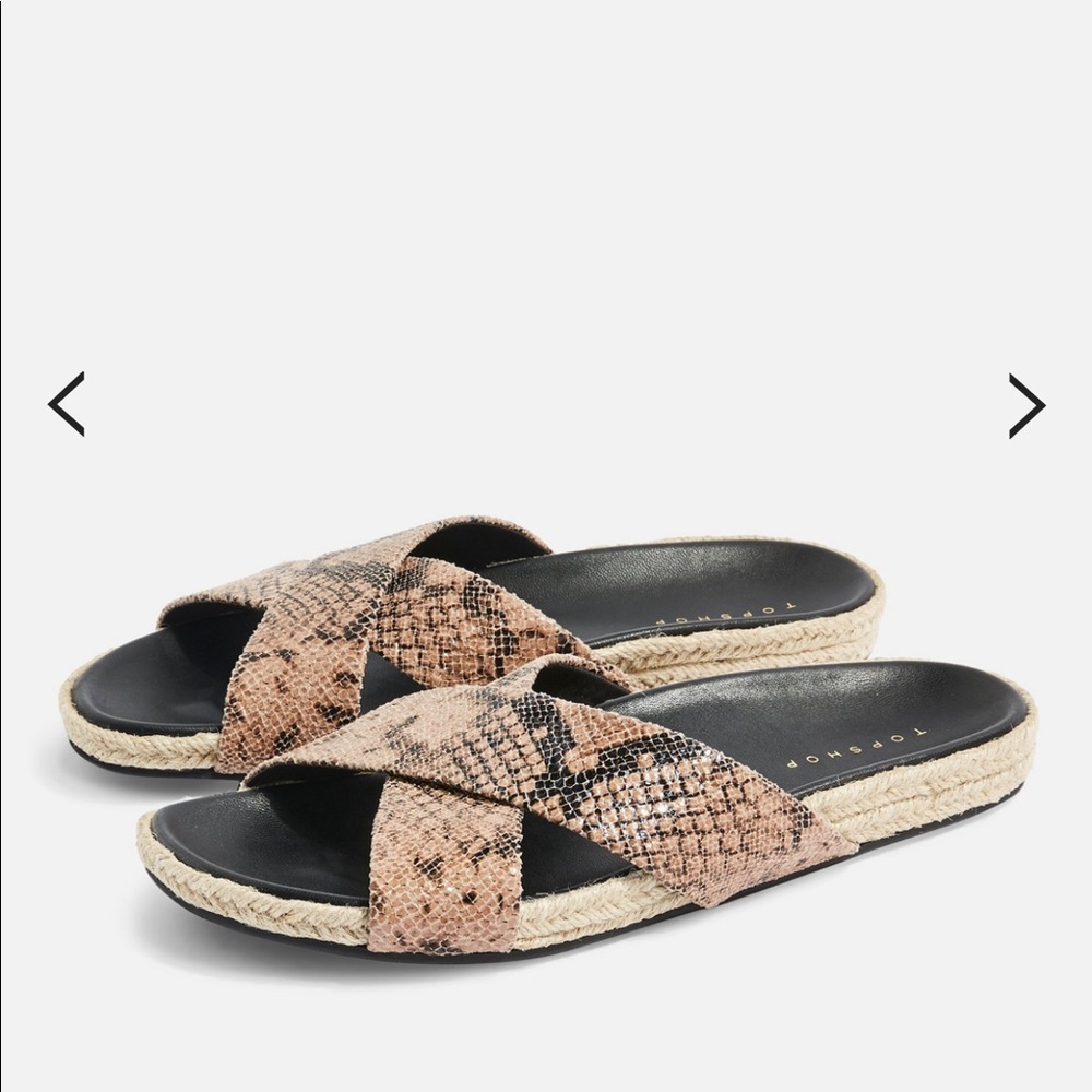 Snake print sandal slides